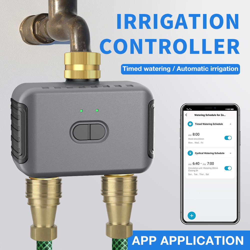 Smart Garden Watering System - Tuya 2 منطقة سقي الموقت حديقة