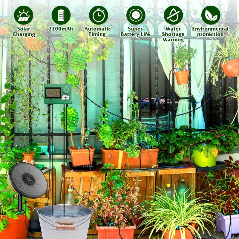معدات الري بالطاقة الشمسية طقم - مراجعة Smart Garden Watering System وسعره