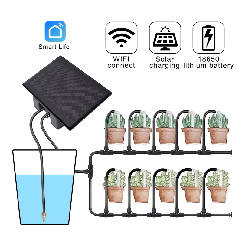 WIFI الشمسية التلقائي آلة الري - مراجعة Smart Garden Watering System وسعره